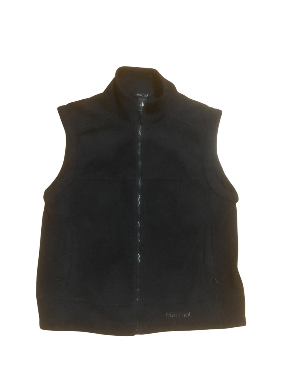 Marmot Black Full Zip Hiking Outdoors Fleece Men Vest Sz L